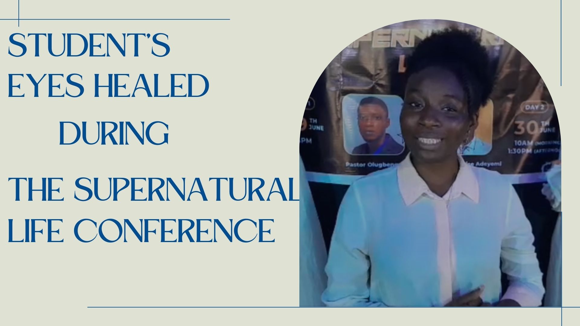 Eyes healed in Supernatural meeting